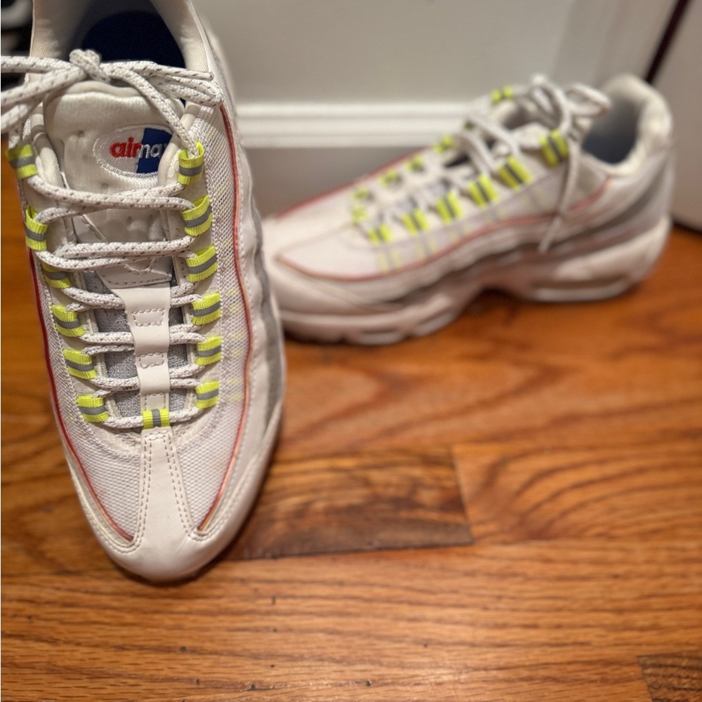 White and Neon Airmax Sneakers